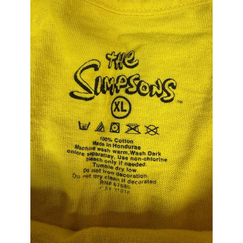 The Simpsons Homer Simpson Headphones Shirt Yellow Size XL Graphic Print - Picture 2 of 5